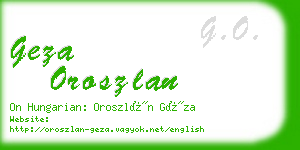 geza oroszlan business card